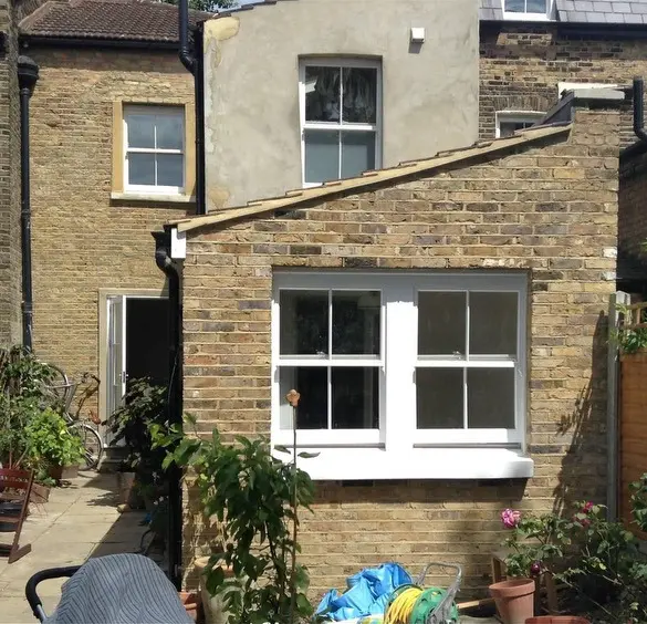 Rebuilt chimney on listed cottage